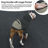 Nanaki Dog Hoodies for Large Dogs Sweatshirt with Pocket-Warm Fleece, Long Sleeves Adjustable Zip Collar-Comfort Pet Sweater for Labrador, Large Sweatshirt Winter Coat for Fall Winter Spring Grey 2XL