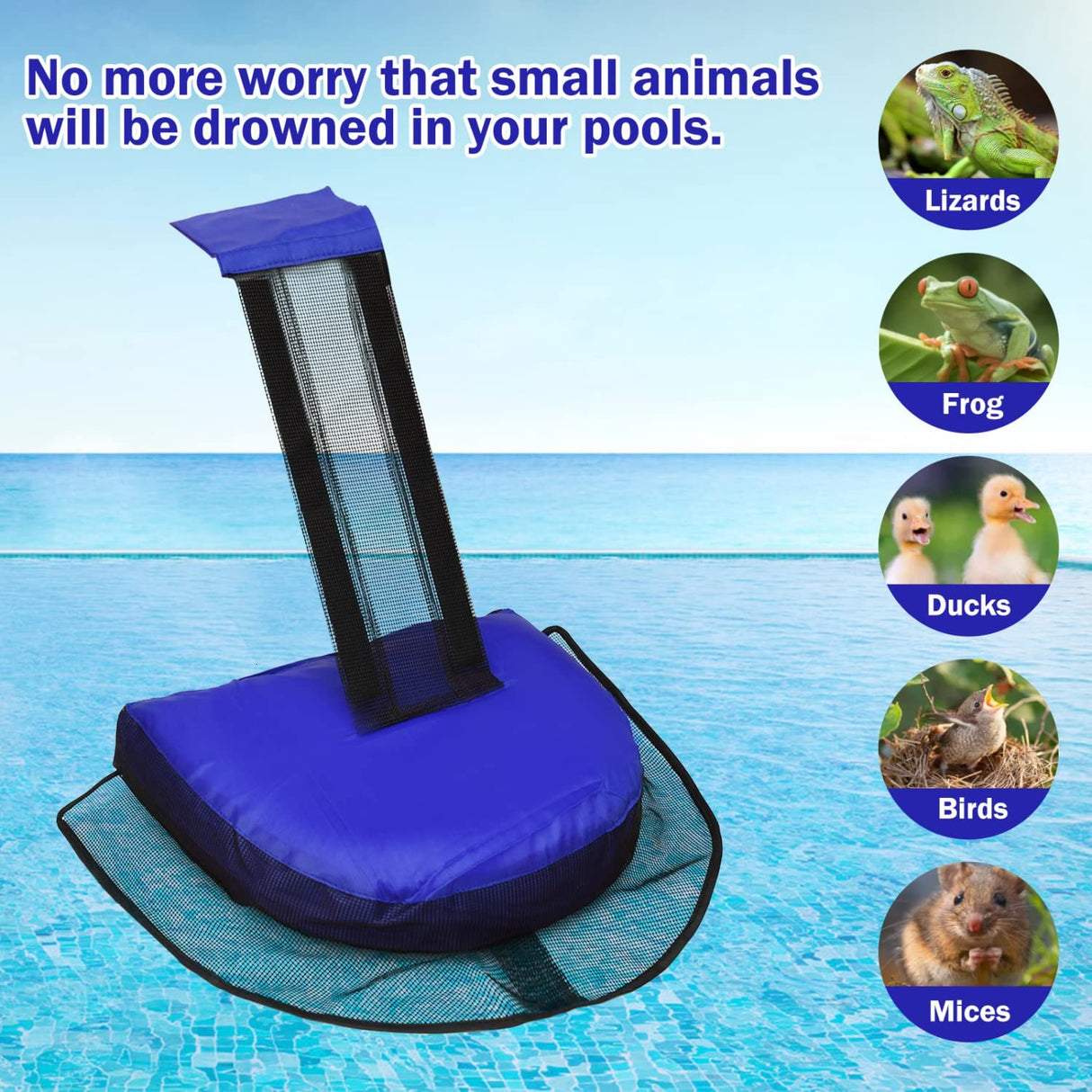 Monrocco 2 Pack Animal Saving Escape Ramp Critters, Swimming Pool Floating Animal Saver, Frog Saver, Floating Pool Reduces Tool for Outdoor Pools and Spas