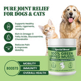 Special Breed Green Lipped Mussel Powder for Dogs & Cats - 100% New Zealand - Natural Hip & Joint Supplement for Joints, Tendons, Ligaments, Muscles - 100 Grams - Up to 332 Servings