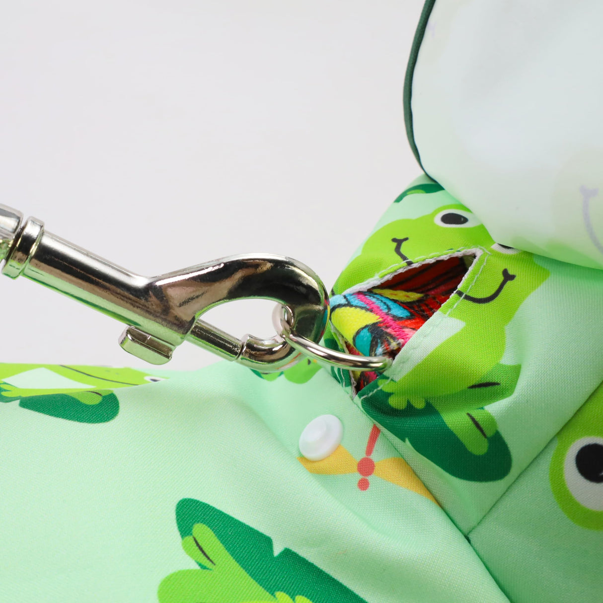 Fitwarm Funny Frog Dog Raincoat with Hood, Waterproof Rain Jacket for Small Dogs Boy Girl, Reflective Pet Poncho with Harness Hole, Packable, Adjustable, Green, XXL