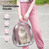 GeerDuo Cat Backpack, Airline Approved Bubble Carrying Bag for Small Medium Dogs Cats, Space Capsule Pet Carrier Dog Hiking Backpack Travel Carrier (Pink)