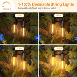 GPATIO 100FT Outdoor String Lights IP65 Waterproof, 2200K Warm White, Decor for Patio, Backyard, Gazebo, Garden, Outside, Cafe, Party, Christmas.