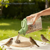 Brabtod Bird Seed Storage Container Portable-3 Qt/2.8 L Clear Pet Food Container-with Measuring Cup/Lid,Airtight Wild Bird Seed Dispenser for Storing Sunflower Seed|Squirrel proof|BPA Free-Green