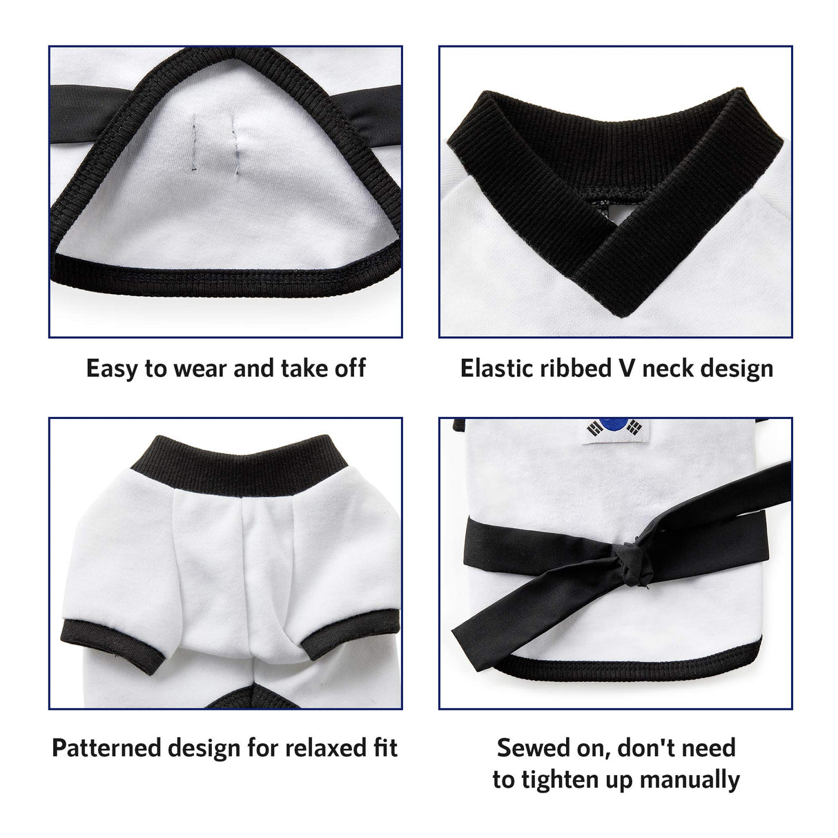 Youthdog Athletic Costume with Black Belt Uniform for Dogs Clothes Fullover Sweater Sweatshirts for Boy and Girl Dog Apparel (XX-Large)