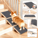 3 Pack Dog Ramp for Stairs, Anti-Slip Pet Step for Small Dogs with Soft Carpet Surface, Folding Portable Indoor/Outdoor Pet Steps for Stairs, Dog Stairs for Senior/Arthritis Dogs (Pet Firendly)