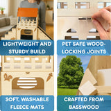 OtterPets Extra Large Bunny Hideout, Cozy Rabbit Castle with Fleece Mats, Wooden Rabbit Hideout, Bunny House Indoor Indoor, Chinchilla, Guinea Pig House (Pet Safe Wood Joints)