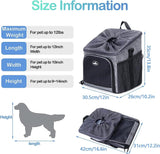 Wakytu Dog Bike Basket Carrier, Pet Bicycle Front Carrier Backpack for Bike Riding Foldable Removable, Reflective Strips, 2 Side Storage Pockets, Pet Travel Bag for Cats Small Dogs