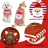 3 Pack Dog Thanksgiving Christmas Sweater, GOYOSWA Dog Thanksgiving Christmas Outfit Holiday Turkey Santa Snowman Knitted Holiday Sweaters for Small Medium Large Dogs Pets (Medium)