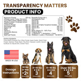 Turkey Tail Mushroom Supplement for Dogs - 170 Chews - Mushrooms for Dogs - Reishi, Lion’s Mane, Glucosamine Multivitamin - Immune Booster, Gut, Hip & Joint Health Support Vitamins, Energy & Skin