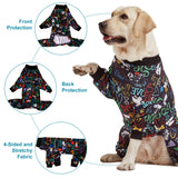 LovinPet Large Dog Pajamas, Wound Care/Post Surgery Shirt, UV Protection, Love My Dog Text on Black Print, UV Protection, Pet Anxiety Relief, Large Dog Onesies, Pet PJ's /3XL