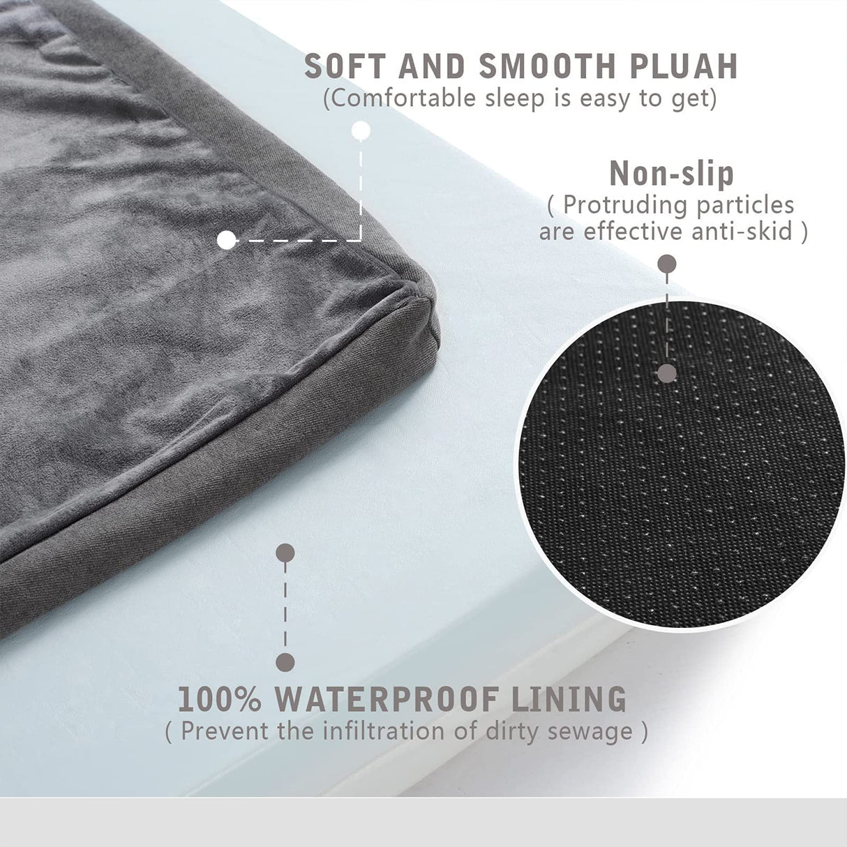 GOHOO PET Orthopedic Memory Foam Dog Bed, Cooling Dog Beds for Medium Dogs -Waterproof Pet Bed for Crate with Removable Washable Cover, M(29inch,45Lbs)