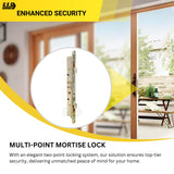 Multi-Point Mortise Lock Replacement with 11-3/4" Face Plate for Sliding Patio Glass Door | Dual-Point Security with Anti-Slam Pin - 11" Hole Spacing | Fix & Repair Locking Mechanism