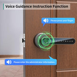 IRONZON Fingerprint Door Lock Biometric Door Lock with Keypad with Handle for Home Hotel Office Apartment Bedroom Gray