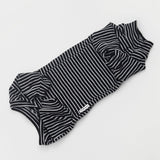 SNIXfever Sphynx Cat Clothes Black Stripe Breathable Shirts Suit, Pet Hat and Shirt Set (X-Large)