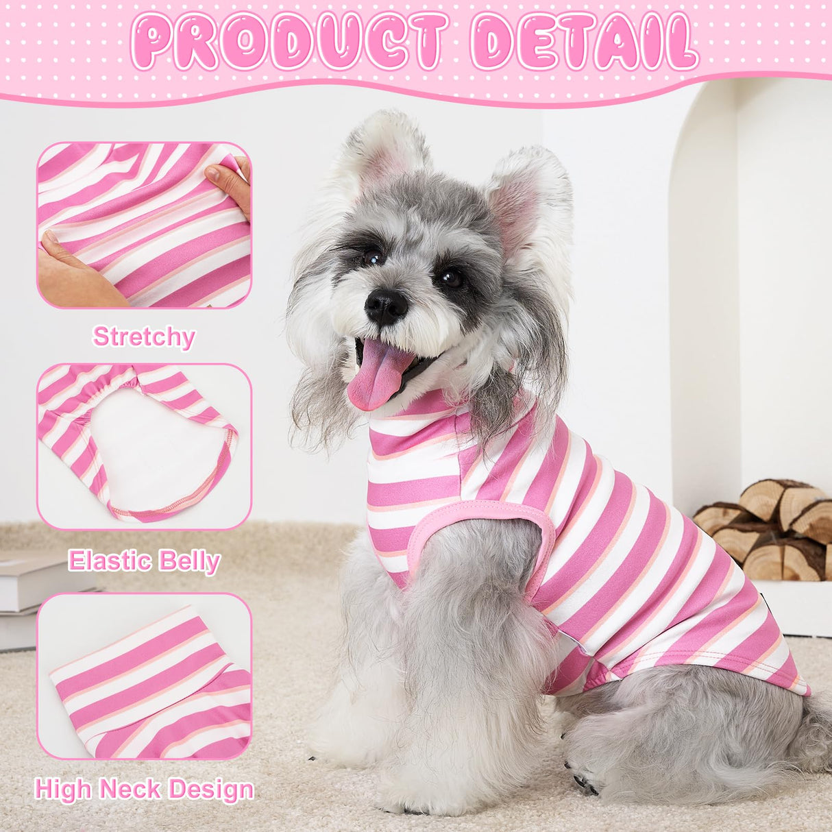 XPUDAC 4 Pack Dog Sweaters Turtleneck Dog Clothes for Small Medium Large Dogs Boy Girl Warm Puppy Vest Shirt Winter Pullover Pet Sweatshirt Outfits, Pink, L