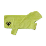 Bone Dry Pet Robe Collection, Embroidered Absorbent Microfiber Bath Robe with Adjustable Closure, for Dogs & Cats, Medium, Lettuce Green