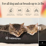 Thermotex Far Infrared Heated Pet Bed - Heated Cat & Dog Bed for Pain Relief & Arthritis - Therapeutic Heat Pad for Elderly Pet Support & Relaxation - Machine Washable