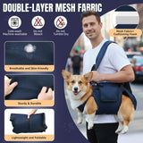 Nasjac Dog Lift Harness for Large Dogs - Full Body Dog Sling Carrier with Adjustable Straps & Control Handle, Breathable Backpack for Elderly Injured Arthritic Disabled Medium Large Dogs, Navy XL