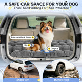 Loiion Dog Car Bed Mat - Non-Slip Backseat Extender Pet Mat, Flannel 100% Cotton Filling, Easy Clean, Dog Travel Bed Fits SUVs/Sedans/Trucks [No Backseat Extender Included]