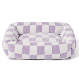 LE SURE Cute Dog Bed for Medium Dogs - Washable Pet Beds,Cozy Rectangle Orthopedic Sofa with Jacquard Shaggy Plush & Anti Slip Bottom,30x24x8inches