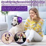 Famikako New Dog Ear Muffs for Noise Protection - 30dB NRR Dog Headphones, Noise Cancelling Hearing Protection Upgraded Design with Bell Accent (Purple, Large)