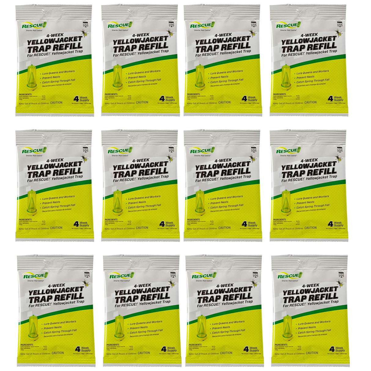 RESCUE! Yellowjacket Attractant – 4 Week Supply - 12 Pack
