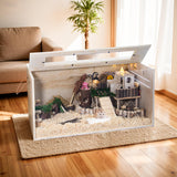 Hamster Cage Chewproof, 32" Wooden Guinea Pig Cage for Small Animals, Openable Top with Easy View Acrylic Panels for Hamster, Rabbit, Guinea Pig, Hedgehog(32" L x 15.7" W x 15.7" H)