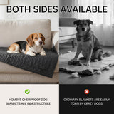 HOMBYS Edge-Reinforced Indestructible Dog Blanket 40"x28", Chew Proof Tear-Resistant & Waterproof Pet Blanket for Aggressive Chewers, Heavy-Duty Furniture Protector for Couch, Bed & Crate, Black