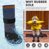 Mihachi Anti Slip Dog Socks, Dog Boots for Hardwood Floors Prevent Licking, Traction Control Waterproof Rubber Sole Paw Protectors for Small Medium Large Dogs, Blue Medium