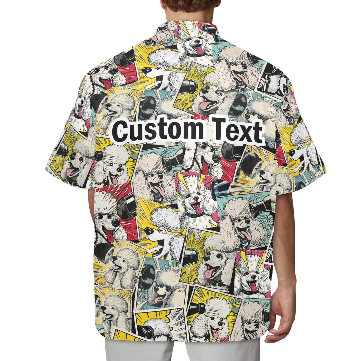 COWSROCK Custom Dog Grooming Smock with Cute Puppy Print – Waterproof, Hair-Resistant Jacket with Logo and Name, Full-Zip Uniform with Pockets for Groomers, Vets, and Pet Salons