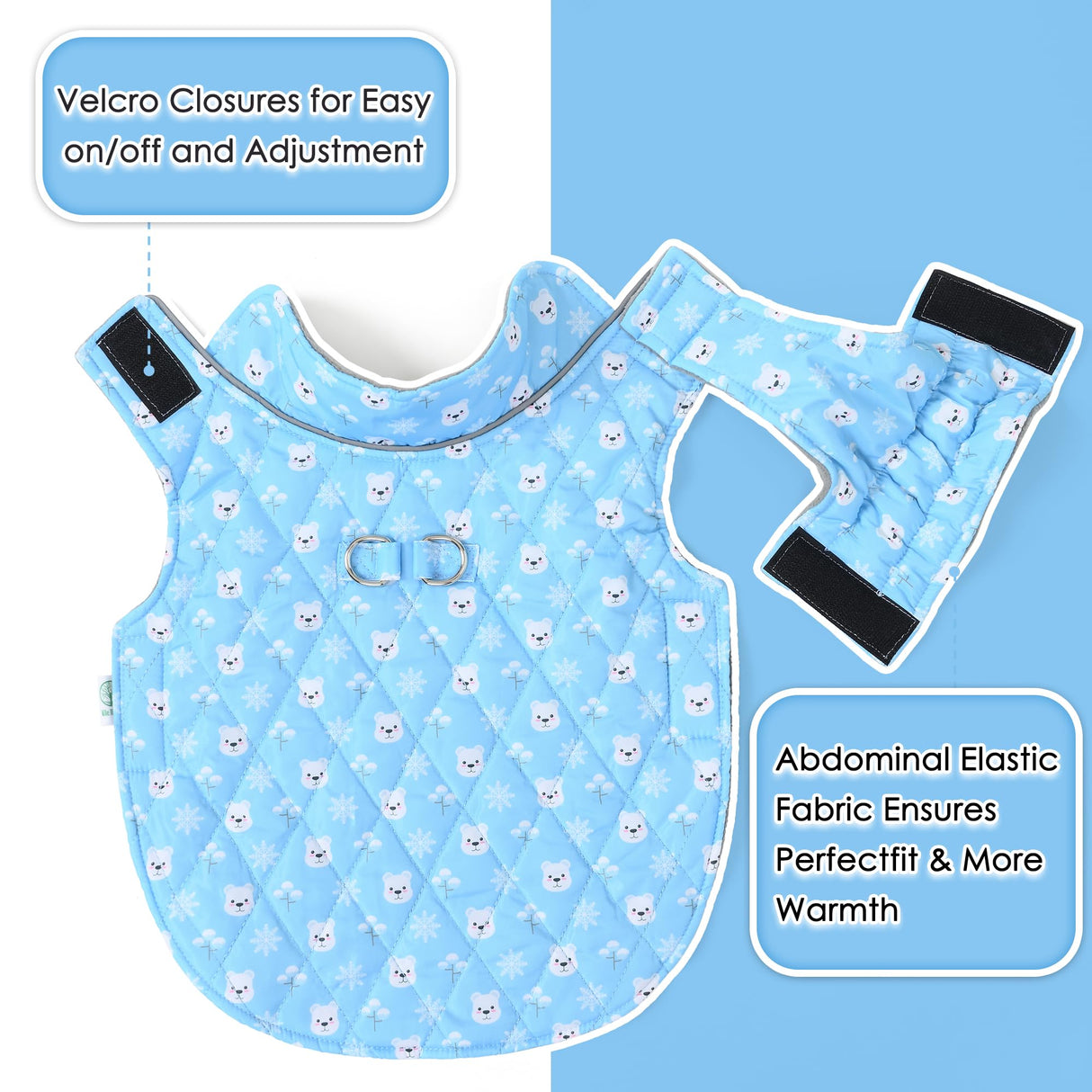 Mile High Life Dog Warm Coat, Small Dog Winter Jacket Windproof Water Resistant Cold Weather Coats Cozy Snow Jacket Vest for Puppies (Blue, X-Small Chest 11.8")