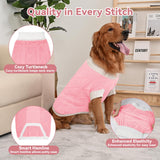 Lorehelina Dog Sweater for Large Dogs Argyle Cable Knit Turtleneck Pullover Winter Clothes for Boys Girls Stretch Golden Retriever Bulldog Pitbull Labrador Doberman Christmas Pet (XXL, Pink)