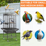 VINGLI Bird Cage with Rolling Stand for Parrots, Cockatiels, Budgies, Lovebirds, Small/Medium Birds (62“H with Play Top)