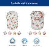 Blueberry Pet Floral Dog Hoodie, Rose Print Pullover Sweatshirt for Large Dogs, 20" Back Length, Lightweight Spring Outfit in Pastel Yellow
