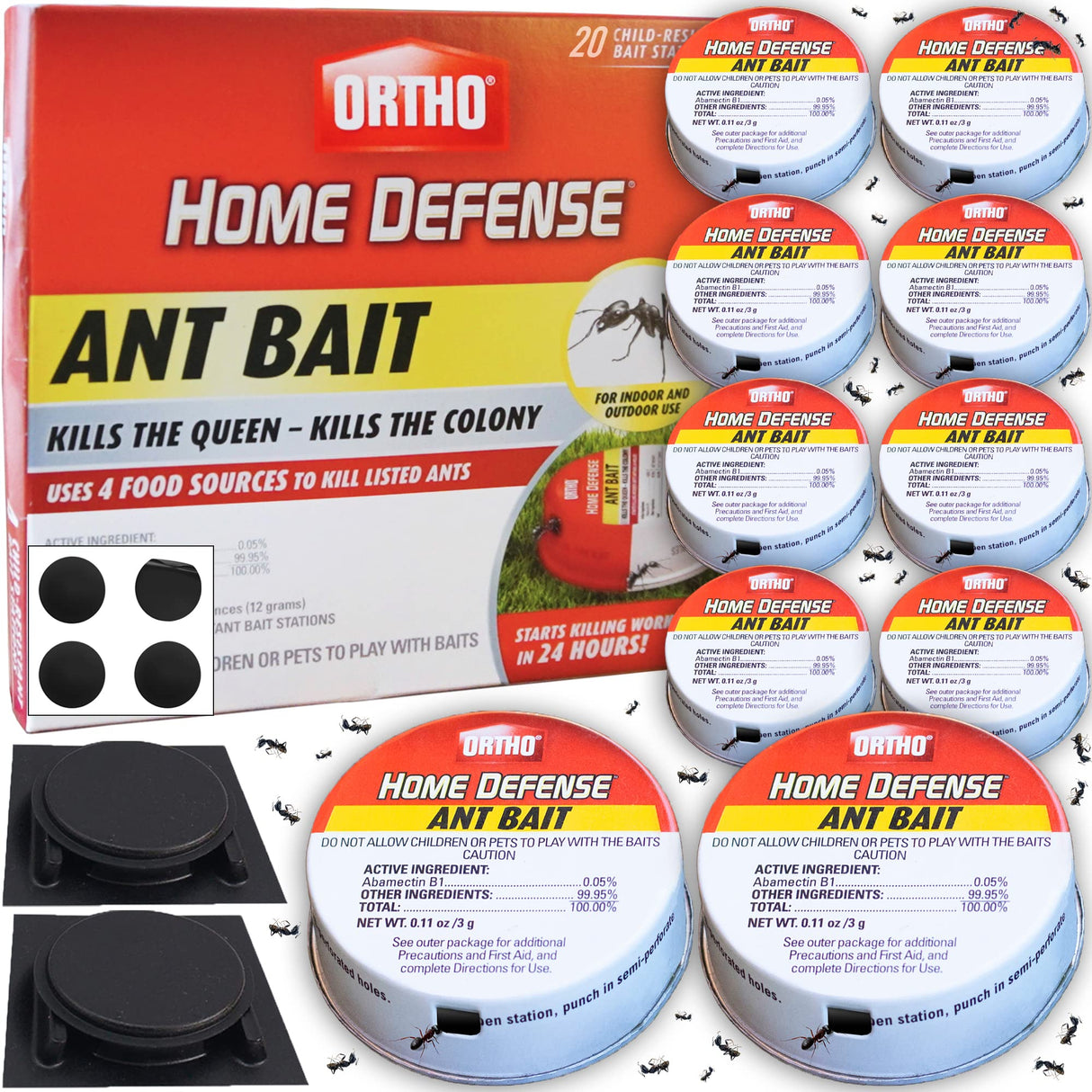 Ant Killer by Ortho Home Defense 20Pk|Metal Ant Traps Indoor & Ant Killer Outdoor | Ant Killer Indoor Safe for Pets and Kids |Effective Ant Trap & Ant Bait Indoor Ant Killer | Ants Killer for House
