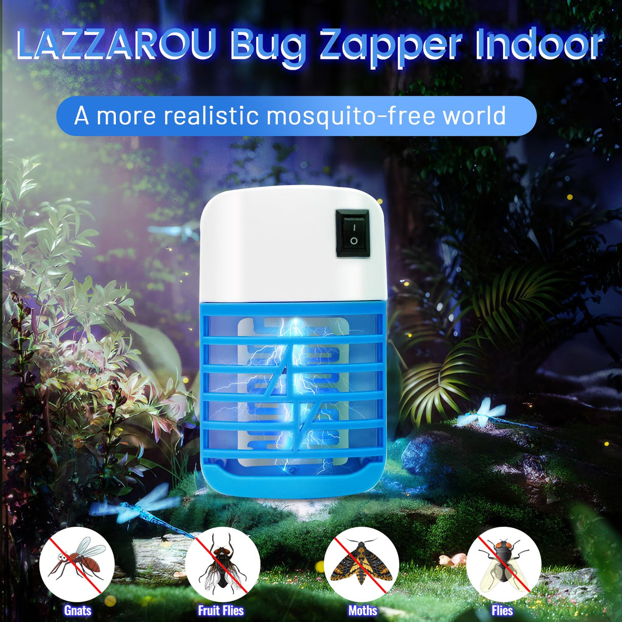 Bug Zapper Indoor,Fly Trap for Indoors,Insect Traps for Indoors Mosquito Killer for Kids & Pets,Mosquito Zapper with Blue Lights for Living Room, Home, Kitchen, Bedroom, Baby Room, Office (6 Pack)