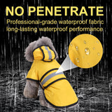 Lemmoo Dog Raincoat, Waterproof Windproof Rain Jacket with Reflective Strips and Leash Hole, Adjustable Fit Rain Coat for Small Medium Large Extra Large Dogs, Full-Body Coverage, Yellow, XXL