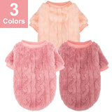 JAMPAYANG Dog Sweater, 3 Pack Dog Sweaters for Small Dogs or Cats, Girl or Boy, Warm Dog Clothes Shirt Coat for Winter Christmas (Peach, Dark Pink, Light Purple, XX-Large)