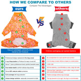 LovinPet Pj for Large Dog, Anti Licking Shirt, Wound Care Post Surgery Dogs Pajamas, Lightweight Stretchy Skin-Friendly Fabric, Orange Daisy Print, Large Dog Pjs, Use for Travel, Parties, Orange L