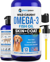 Omega 3 Fish Oil for Dogs - Better Than Salmon Oil - Dog Fish Oil Supplement to Reduce Shedding & Itching - Supports Joints, Brain, and Heart Health - Skin and Coat Supplement - Liquid Fish Oil