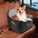Dog Car Seats for Small/Medium Dogs, Puppy Car Seat with Thick Cushion, Detachable Washable Dog Carseat with Storage Pockets for Dogs Up to 35lbs (Grey)