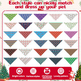 Aliceset 180 Pcs Christmas Dog Bandanas Bulk Christmas Bandanas for Dogs Adjustable Washable Pet Triangle Scarf Cute Kerchief Scarves for Pet Xmas Party Costume Accessories Decorations
