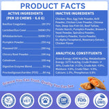 Dog Probiotics Chews 500 Chews, Sensitive Stomach Support Crunchy Shell with Krill Core, Triple Probiotics & Prebiotics, Digestion, Immunity & Skin Care, Chicken Flavor, for All Breeds & Sizes Dogs
