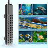 Submersible Aquarium Heater 100W/200W/300W/500W, Fish Tank Heater with high-Temperature Protection and Turtle Tank Heater with Automatic Power-Off When Leaving seawater or Freshwater