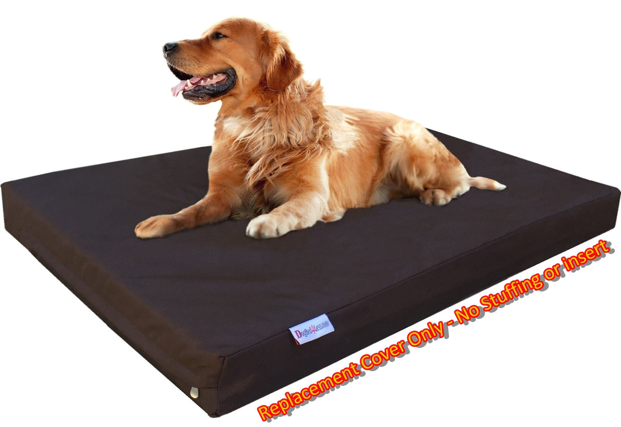 Dogbed4less XL 1680 Ballistic Heavy Duty Dog Pet Bed External Zipper Duvet Cover - Replacement Cover only, 40X35X4 Inches, Seal Brown