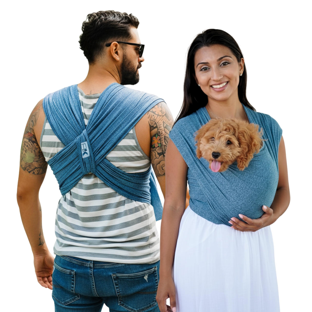 Pet K’tan Anti Anxiety Wearable Cat & Dog Carrier – Hands-Free Front Facing Adjustable Pet Cuddler Sling for Small to Medium Pets & Puppies up to 20 lbs | Pawquamarine | X-Small