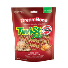 Load image into Gallery viewer, Dreambone Twist Sticks Rawhide Free Dog Chews, Made with Real Chicken, 100 Count (Pack of 1)
