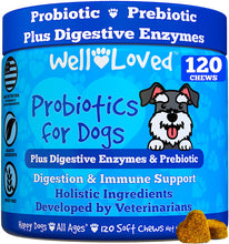 Load image into Gallery viewer, Well Loved Probiotics for Dogs, Dog Probiotics, Made in USA, Vet Developed for Gut Health, Yeast Balance, Itchy Skin, Diarrhea &amp; Gas Relief, Chews with Prebiotic &amp; Digestive Enzymes, Digestive Support
