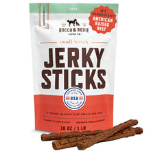 Load image into Gallery viewer, Rocco &amp; Roxie Beef Jerky Dog Treats 1 lb | Soft Training Snacks Made in USA | High Value Beef Jerky for Dogs, Small, Large Breeds, Seniors, and Puppies | Natural Chews for Rewarding Good Behavior
