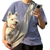 CYUmail Small Dog Sling,Triple-Layer Breathable Mesh Dog Slings for Small Dogs,Suitable for Small Dogs and Cats,with Adjustable Shoulder Strap and Safety Harness,Puppy Essentials,Grey